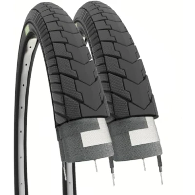 Image of 2 COVERS 26 X 1.75 (47 559) BLACK SLICK ROAD TYRES FOR CITY BIKE ADULT
