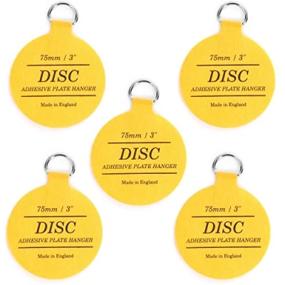 Image of Pack of 5 Adhesive 75mm/3&quot; Disc Plate Hangers