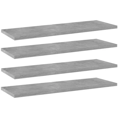 Image of vidaXL Bookshelf Boards 4 pcs Concrete Grey 60x20x1.5 cm Engineered Wood