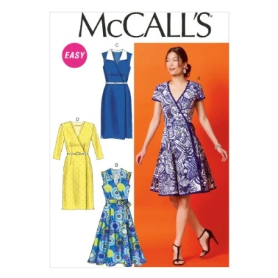 Image of Mccall&#039;s Patterns Ladies Dress Pattern, Cotton, White, E5 (14 16 18 20 22)