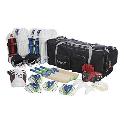 Image of Ram Cricket Challenger Team Kit Bundle Youth Bats, Pads, Gloves, Helmet &amp; Bag