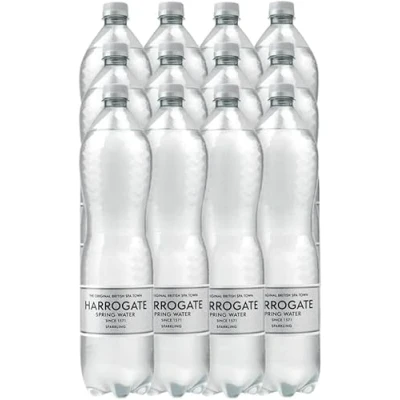 Image of Harrogate Sparkling Spring Water 1.5L PET Bottles Silver Label/Cap (Pack of 12)