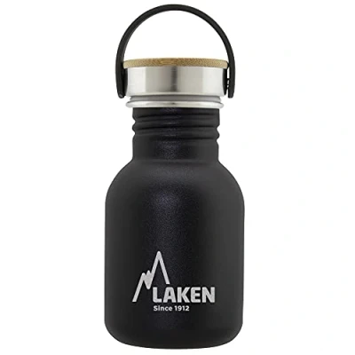 Image of Laken Unisex Adult Heavy Duty Stainless Steel Bottle 0.35L Black, 0.35
