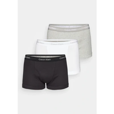 Image of Calvin Klein Underwear Classics Trunk 3 PACK Pants, Men&#039;s, Size: Small, Black/grey heather/white