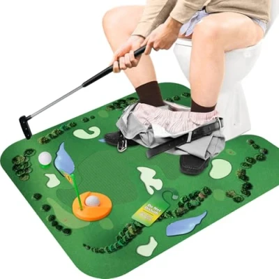 Image of Funny Gifts White Elephant Gifts, Toilet Game Mini Golf, Dad Fathers Day Birthday Christmas Gag for Men Him Husband Boyfriend