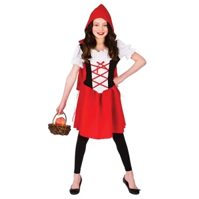 Image of Wicked Costumes Girls Red Riding Hood Book Day Fancy Dress Costume Large (8 10 Years)
