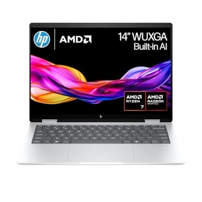 Image of HP Envy x360 14&quot; 2in1 Laptop, AMD Ryzen 7 8840HS Processor, AI Enhanced, 16 GB RAM, 1TB SSD, Radeon Graphics, WUXGA IPS Touchscreen, Up to 14hrs 45 battery, Win 11, Glacier Silver, 14 fa0000sa