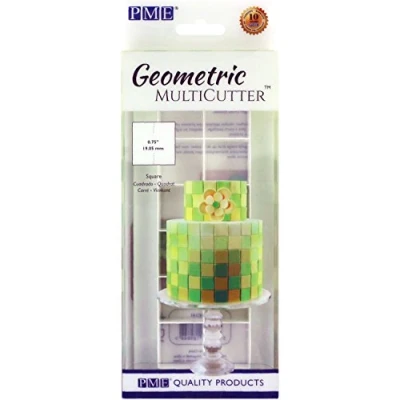 Image of PME GMC141 Geometric Multicutter for Cake Design Square, Small Size, 0.75 Inch, White