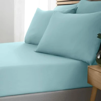 Image of Catherine Lansfield So Soft Easy Iron Super King Fitted Sheet Duck egg Blue