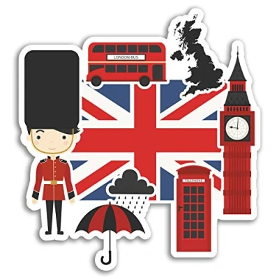 Image of 2 x 10cm London UK England Flag Vinyl Stickers Sticker Luggage Travel #19260 (10cm Wide)
