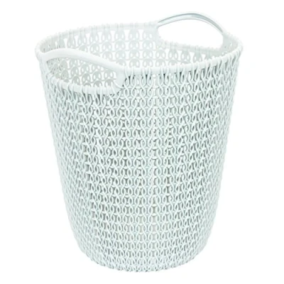 Image of Curver Paper bin Knit 23,1x23,9x27,2cm in White, 23.1 x 23.9 27.2 cm
