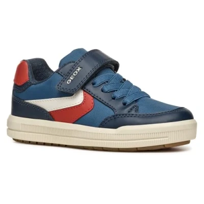 Image of Geox J Arzach BOY A Sneaker, Avio/Dk Red, 1 UK