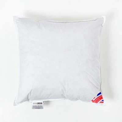 Image of HOMESCAPES Duck Down Cushion Pad 45 x cm (18 18) Inner Insert Filler with 100% Cotton Proof Cover Hypoallergenic RDS Certified Machine Washable