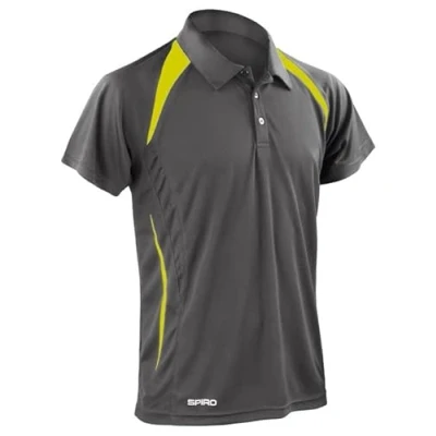 Image of Spiro S177M Team Spirit Polo Shirt Grey/Lime 3XL