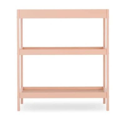 Image of Nola Baby Changing Table with 2 Shelves Trendy Station Open Storage Space Nursery Furniture Blush Pink