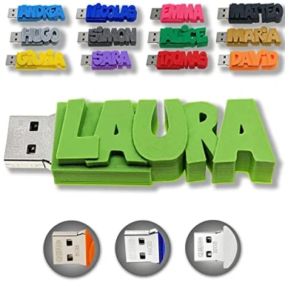 Image of Personalised USB Sticks with Name, Date, Message 3.0 8GB, 16GB or 32GB Birthday Gift, Wedding Photo Storage Business Promotional Gift