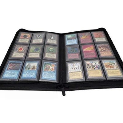 Image of docsmagic.de Premium Pro Player 9 Pocket Zip Album Black 360 Card Binder MTG PKM YGO