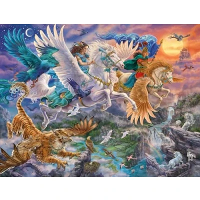 Image of Ravensburger 12000806 Pegasus and Friends 2000 pieces jigsaw Puzzle for adults kids age 14 years up, fantasy