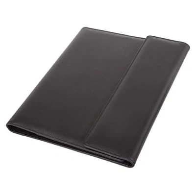 Image of Alassio 30068 Ring Binder folder DIN A4 Salvo Imitation Leather, Writing Case in Black, Organiser Folder, Approx. 33 x 27 cm, conference with pad, slip pocket