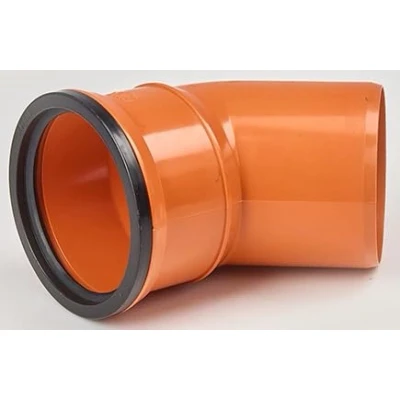 Image of 110MM Orange Underground Pipe Fittings, Push Fit Fittings Single Socket 45 Bend Elbow