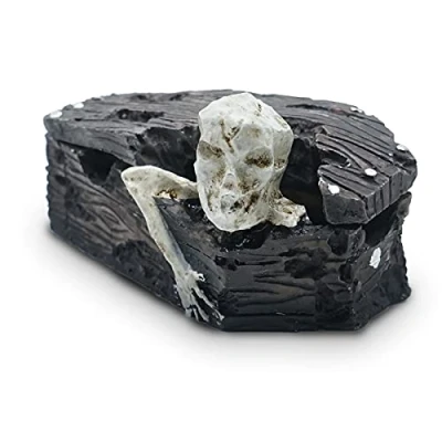 Image of Kocris Casa Skull Aquarium Fish Reptile Tank Decoration Resin Cave House Skeleton Small Pet Decorative Landscape Terrarium Ornament Halloween Décor fot Snake Lizard Spider Tanks