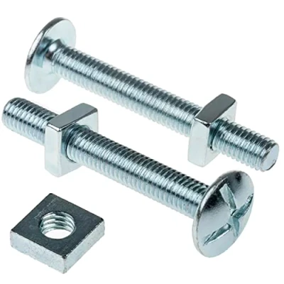 Image of Pack of 50 x M6 10mm Roofing Bolts + Square Nuts