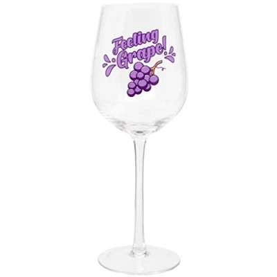 Image of Maturi Feeling Grape&#039; Humorous Wine Glass, 420ml