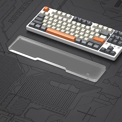 Image of MAMBASNAKE CNC Acrylic Wrist Rest for Tenkeyless 80% Keyboard Hand Support Anti Slip Rubber Feet Ergonomic Cushion Palm Office/Gaming/Typing/Laptop 87 Keys