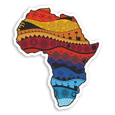 Image of 2 x 10cm Tribal Africa Map Vinyl Stickers African Luggage Sticker #34448 (10cm Tall)