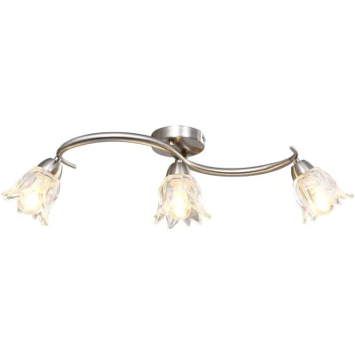 Image of vidaXL Ceiling Lamp with Transparent Glass Shades for 3 E14 Bulbs Tulip
