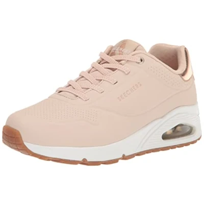 Image of Skechers Sport UNO Trainers, Women&#039;s, Size: 4.5, Natural/rose gold Pu