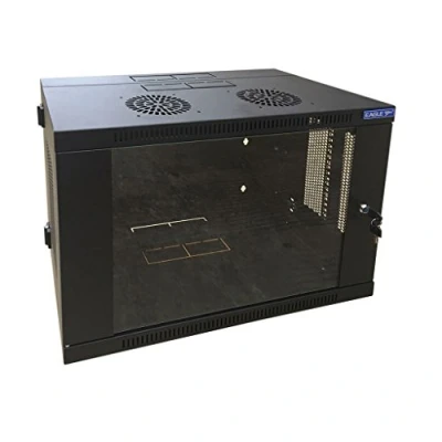 Image of Eagle Wall Mounting Rack Cabinet With Hinged Back and Glass Locking Door 6U
