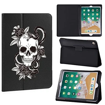 Image of Printed Leather slim lightweight Stand Cover Case For New iPad Mini 5th Generation 7.9&quot; 2019 / 4 2015 with Auto Sleep/Wake, (skull)