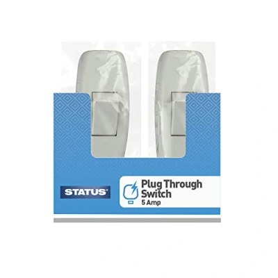 Image of STATUS Plug Through Switch 5A Light White Plastic Pack of 2 STSB16