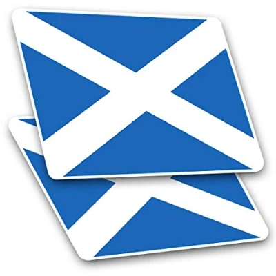 Image of Rectangle Stickers (Set of 2) 10cm Scottish Flag Scotland Britain Fun Decals for Laptops,Tablets,Luggage,Scrap Booking,Fridges, #15675