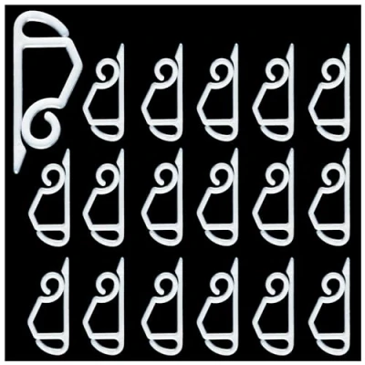 Image of Hang Ups 50 Clear Mini Plastic Gutter Hooks, Outdoor Light Hooks Clips, S Clip on Christmas, Hanging Christmas Decorations Tree Lights Home Decor, Outside String Lights, Seasonal Fairy