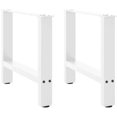 Image of vidaXL Coffee Table Legs White 2 pcs 60x(42 43) cm Steel