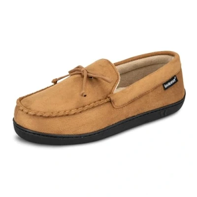 Image of isotoner Men&#039;s Microsuede Moccasin Slipper, Brown, 10/11 UK