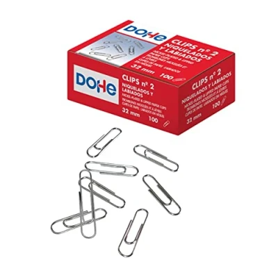 Image of MTL Pack of 100 Nickel Plated Paper Clips 32 mm