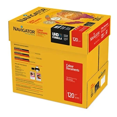 Image of NAVIGATOR A4 Colour Document (Pack of 8 half Reams), White, 120 g
