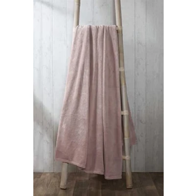 Image of Rapport Home Super Soft Coral Fleece Blush 150 x 200 cm Blanket Throwover Sofa Accessory