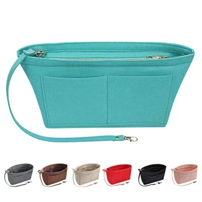 Image of Soyizom Felt Handbag Organiser Purse Insert Bag Organisers Multi Pockets Tote in for Women,Green M