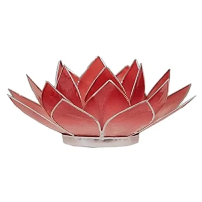 Image of Lotus candleholder chakra 1 Red silverlining