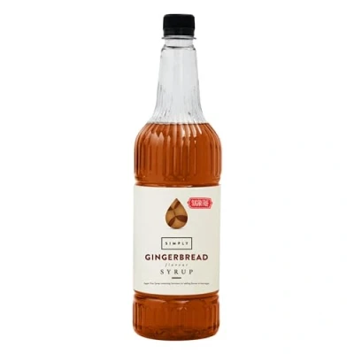 Image of Simply Sugar Free Gingerbread Syrup, Low Calorie, Vegan &amp; Nut Flavoured Syrup for Coffee, Cocktails Baking (1 Litre)