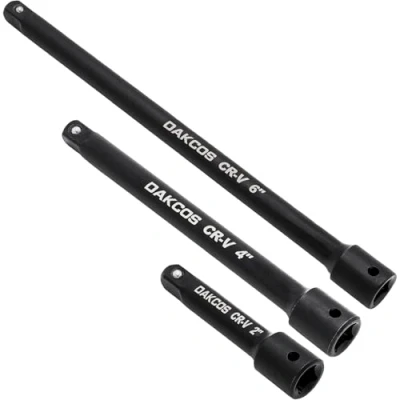Image of DAKCOS 1/4&quot; Impact Extension Bar Set, 3 Piece Socket Bar, Extensions Tool, CR V with Black Phosphating