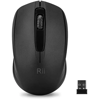 Image of Rii Wireless Mouse 1000 DPI for PC, Laptop, Windows,Office Included USB dongle (Black)