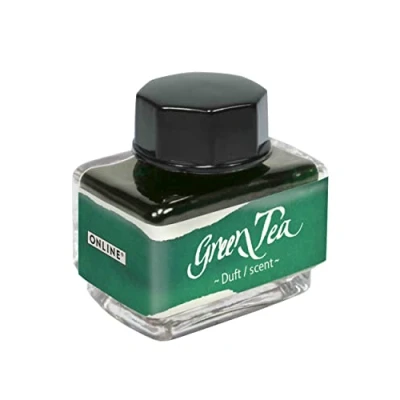 Image of ONLINE Ink of The Senses Green, Bottle 15 ml, Colourful Fountain for Calligraphy, Handlettering, Writing Ink, Converter, Waterbased