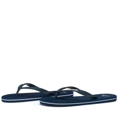 Image of Kappa Unisex Logo Moker Flip Flops, Blue Marine White, 5 UK