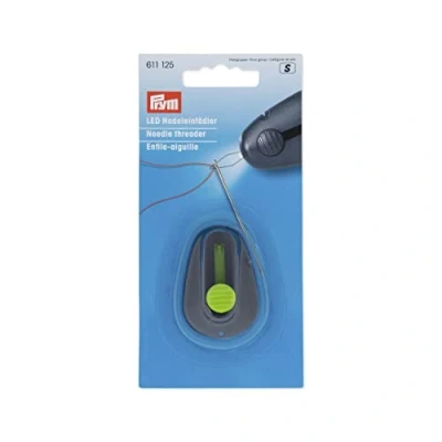Image of Prym PRYM_611125 1 Needle Threader with LED Light, Metal/Plastic, Multi Colour, 18.5 x 9.5 2 cm