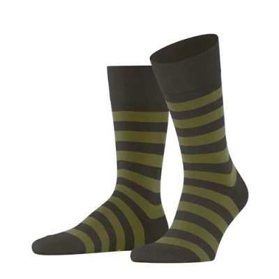 Image of Mens 1 Pair Falke Sensitive London Mapped Line Cotton Socks Military 5.5 8